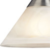 Elk Lighting Elysburg 1-Light Mini Pendant in Satin Nickel with White Swirl Glass 7634/1